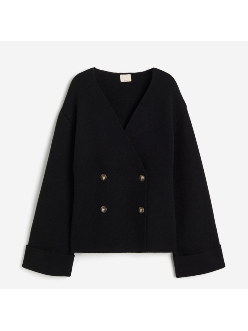 H&M Premium Black Wool Blend Cardigan